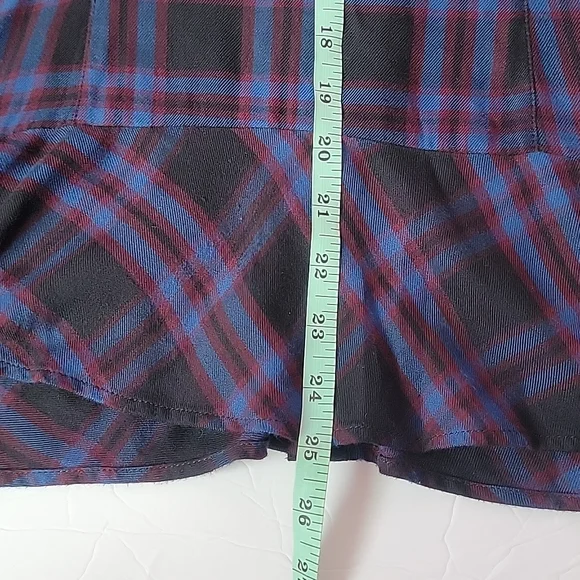 CABI Moody Plaid Button Up Flowy Peplum Tunic Shirt/M. - Picture 6 of 12